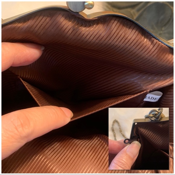 VINTAGE Floral Beaded Bronze Small Purse - Picture 6 of 8